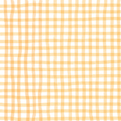 Orange Gingham Check Hand Drawn Background