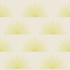 Fototapeta na wymiar Yellow seamless pattern of sunrise illustration. Half sun on the beach illustration.