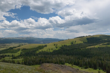 Fototapeta na wymiar Yellowstone Mountaintop Views. July 2023.