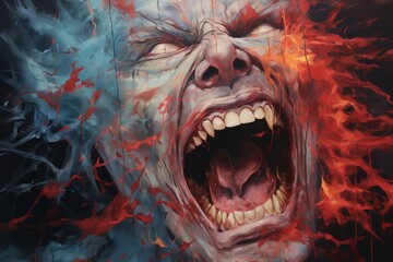 Fury Unleashed: A Vivid Abstract Depict of Anger and Rage, Generative AI