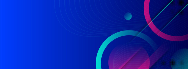 banner background. colorful, bright blue circle effect gradation, element , eps 10