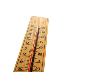  thermometer isolated on white background. global warming content, cliping path