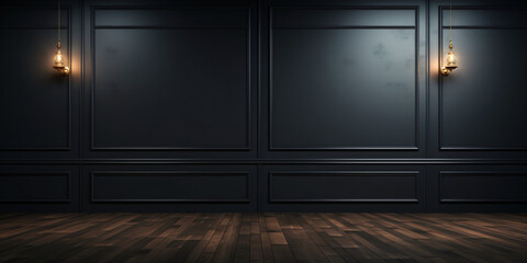 dark room with wooden floor