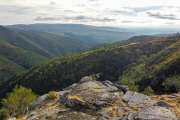 Aerial view of Serra da Freita, Portugal 2023.