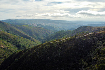 Aerial view of Serra da Freita, Portugal 2023.