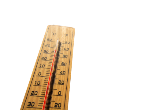  thermometer isolated on white background. global warming content, cliping path