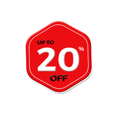 20% Sale label price tag banner badge