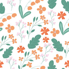 Hand Drawn Cute Flower Seamless Pattern