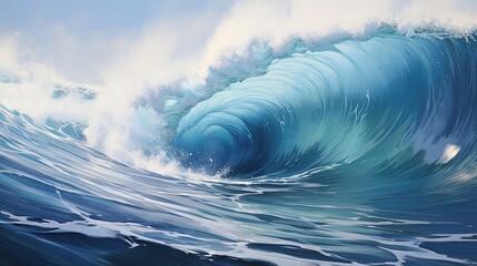 Beautiful blue tidal wave