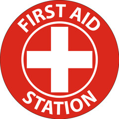 Floor Sign, First Aid Station