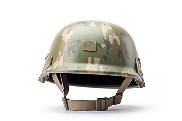 Military helmet Isolated On White - obrazy, fototapety, plakaty