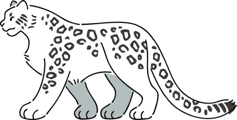 手描きのユキヒョウのイラスト