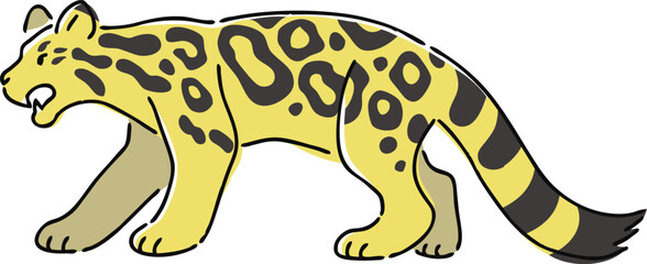 手描きのウンピョウのイラスト