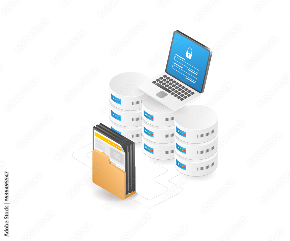 Poster Computer server folder data security password