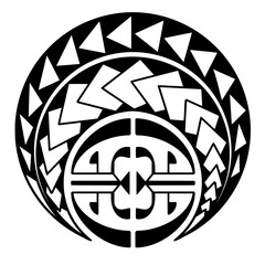 Polynesian circle tattoo design.  Aboriginal samoan. Vector illustration eps10.
