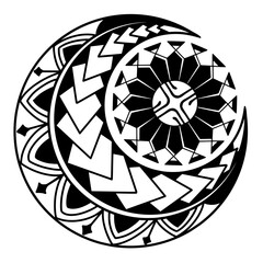 Polynesian circle tattoo design.  Aboriginal samoan. Vector illustration eps10.