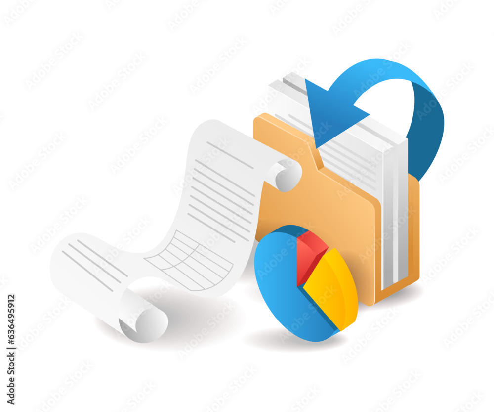 Poster Pie chart paper roll server folder data