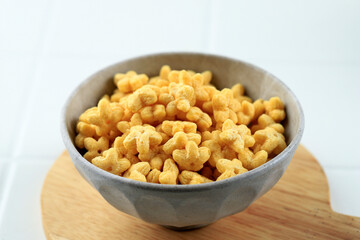 A Bowl oh Honey Star Corn Cereal Flakes