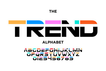 modern and stylized font and number