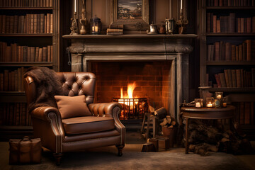 fireplace in the room