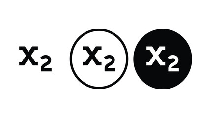 icon subscript black outline for web site design 
and mobile dark mode apps 
Vector illustration on a white background