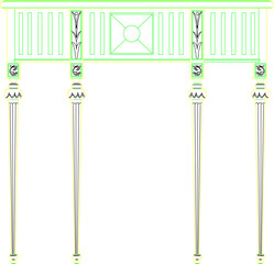 Sketch vector illustration of traditional vintage unique ethnic classic table interior design