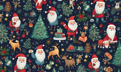 Christmas pattern background, Generative AI