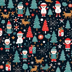 Christmas pattern background, Generative AI