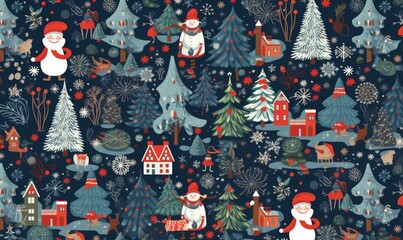 Christmas pattern background, Generative AI