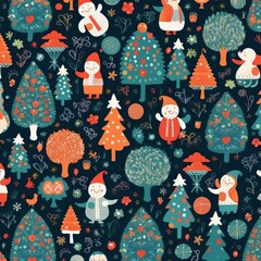 Christmas pattern background, Generative AI