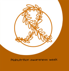 orange ribbon on orange background to commemorate Malnutrition Awareness Week on September 19-23