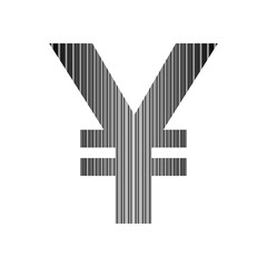 Yen icon on white.