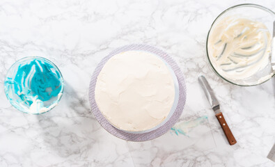 Mermaid themed 3 layer vanilla cake