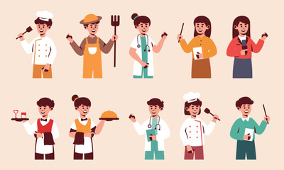 Set of Professions in Cartoon Flat Style