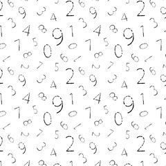 数字を散りばめたシンプルなモノクロの壁紙、背景