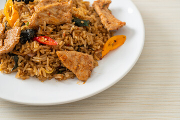pork fried rice with herbs