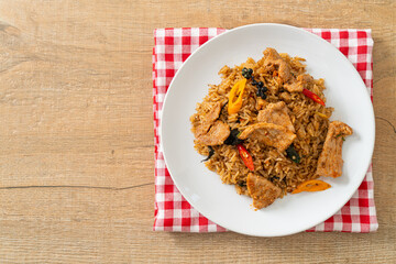 pork fried rice with herbs