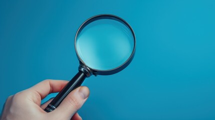 magnifying glass in hand isolated