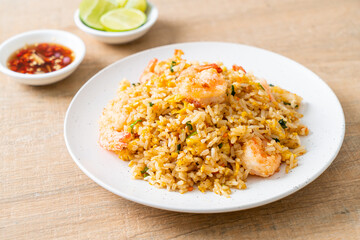 fried shrimps fried rice on plate