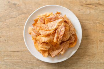 Taro Chips - fried or baked sliced taro
