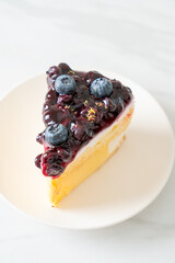 blueberry cheese cake on plate