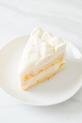 coconut cake on white plate
