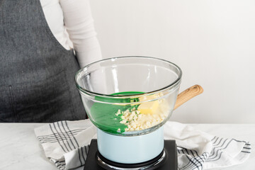 Green fudge with red hearts