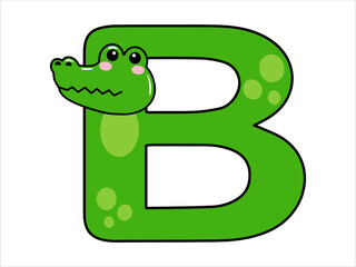 Crocodile Alphabet Letter B Illustration