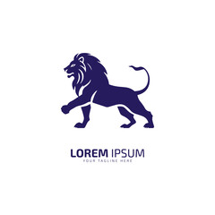 Obraz premium Majestic Lion Symbol Silhouette Logo Vector on White background.
