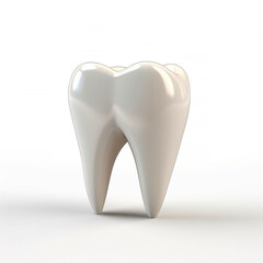 3D rendering white healthy human tooth