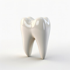 3D rendering white healthy human tooth