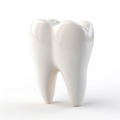 3D rendering white healthy human tooth