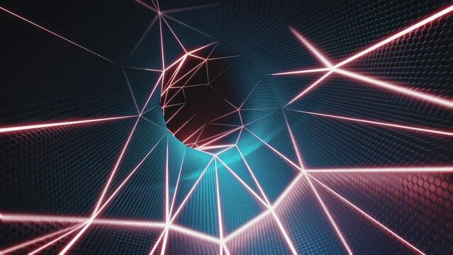 Red Triangle Tunnel Seamless VJ Loop
