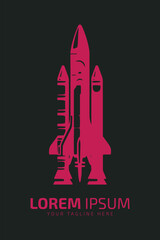 Trailblazing Vision Rocket Silhouette Logo Vector Representing Progress and Exploration.